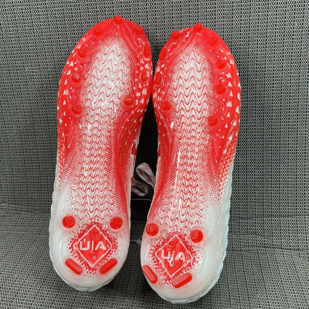 Under Armour Clone Highlight Mc Mens Size 14 White/Red Football Cleats - Picture 7 of 8